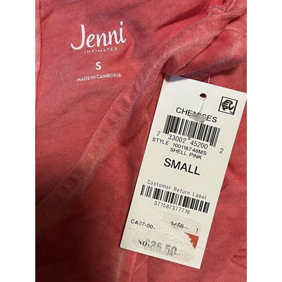 Jenni Shell Pink Washed Chemise Tank Nightgown Women's Small NWT - Picture 6 of 8
